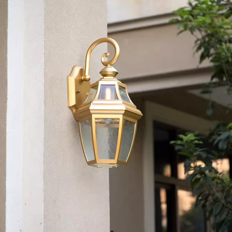 Moderne Nordisk Rund Court Vanntett Glass Hardware 1-Lys Vegglampe For Utendørs Patio | Luvikno