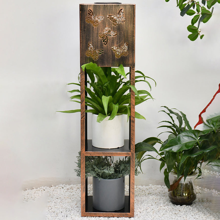 Moderne Minimalistisk Rektangel Sommerfugl Kolibri Gulvflue Jern LED Utendørs Lys For Hage | Luvikno