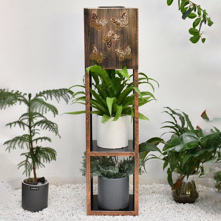 Moderne Minimalistisk Rektangel Sommerfugl Kolibri Gulvflue Jern LED Utendørs Lys For Hage | Luvikno
