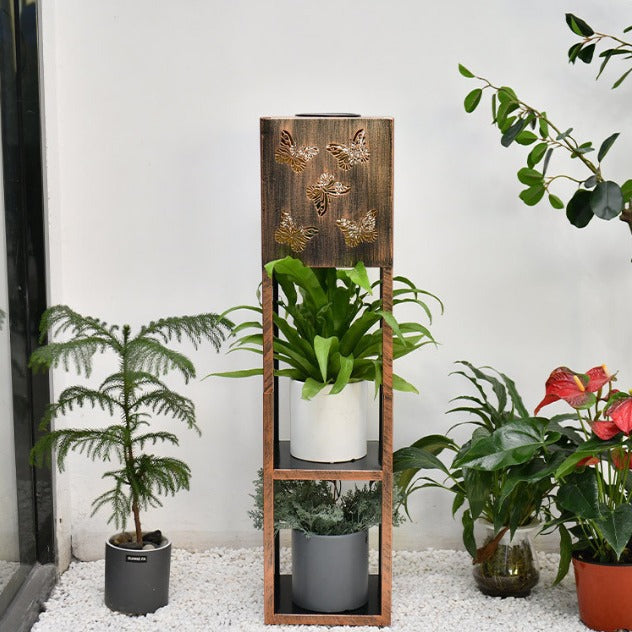 Moderne Minimalistisk Rektangel Sommerfugl Kolibri Gulvflue Jern LED Utendørs Lys For Hage | Luvikno