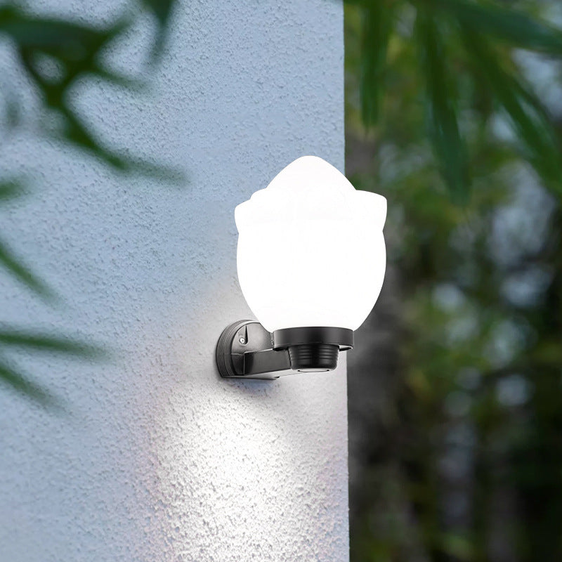 Moderne Enkelhet Blomst Kegle Firkantet Sylinder Ball Akryl ABS Jern 1-Lys Vegglampe For Utendørs Patio | Luvikno