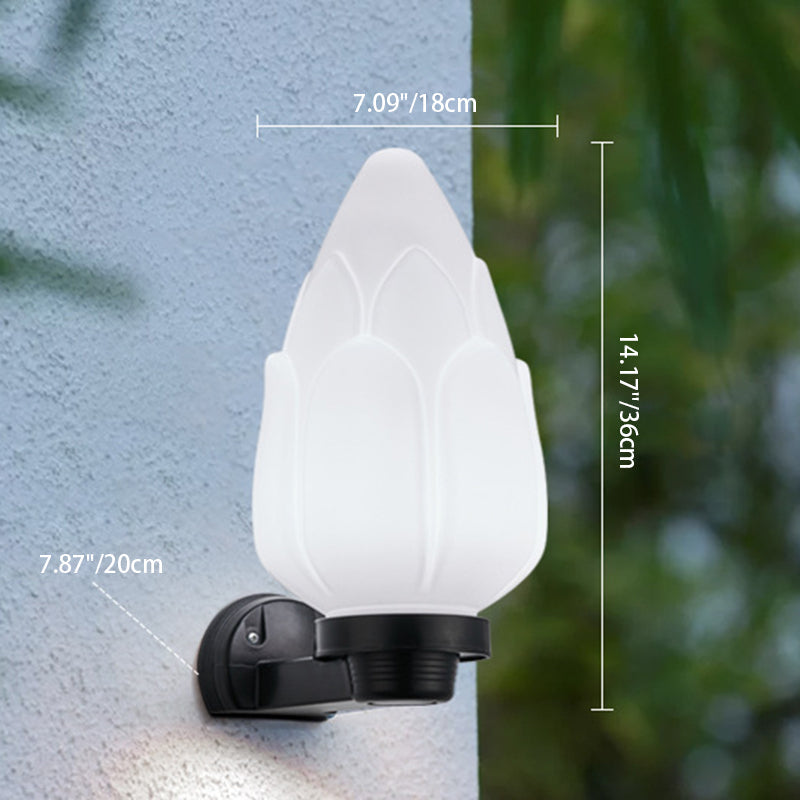 Moderne Enkelhet Blomst Kegle Firkantet Sylinder Ball Akryl ABS Jern 1-Lys Vegglampe For Utendørs Patio | Luvikno