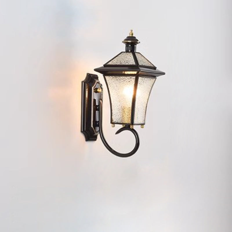 Moderne nordisk rom firkantet glass kobber 1-lys vegglampe for uteplass | Luvikno