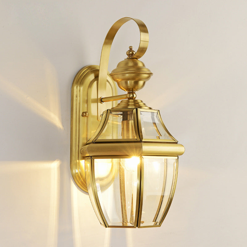 Moderne Skandinavisk Sekskantet Rund Firkantet Glass Messing 1/3 Lys Vegglampe For Hage | Luvikno