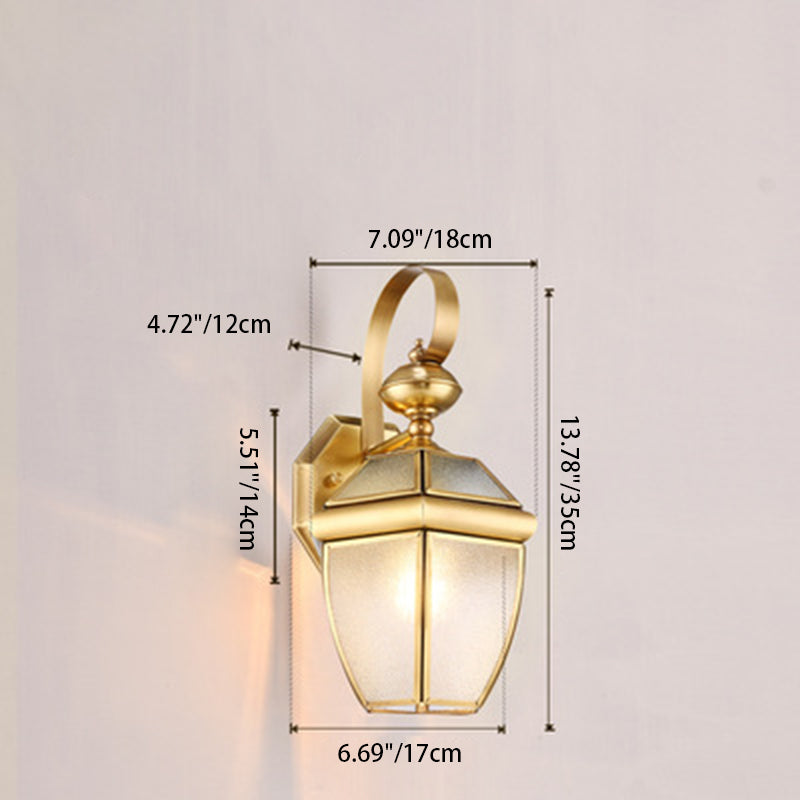 Moderne Skandinavisk Sekskantet Rund Firkantet Glass Messing 1/3 Lys Vegglampe For Hage | Luvikno