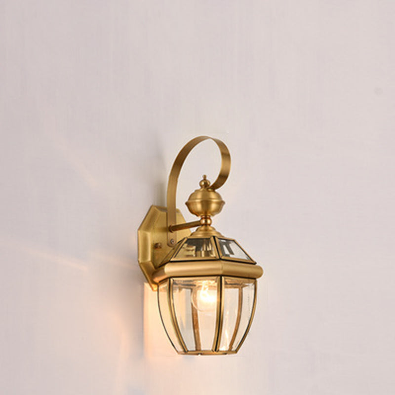 Moderne Skandinavisk Sekskantet Rund Firkantet Glass Messing 1/3 Lys Vegglampe For Hage | Luvikno