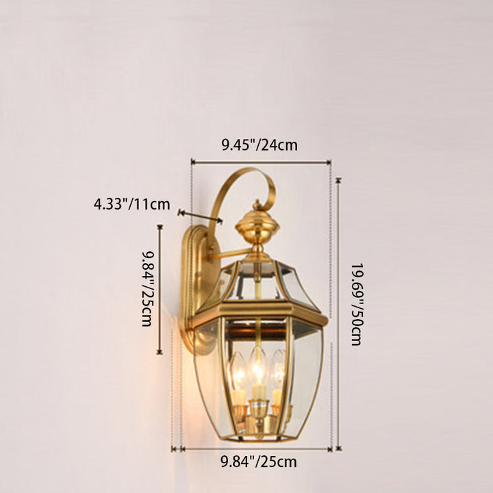 Moderne Skandinavisk Sekskantet Rund Firkantet Glass Messing 1/3 Lys Vegglampe For Hage | Luvikno