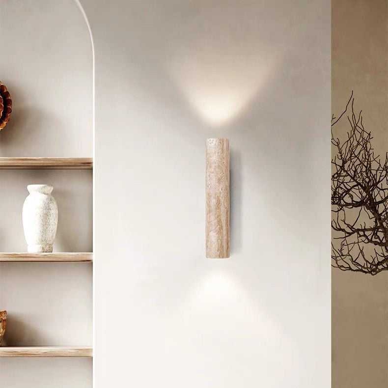 Luvikno | Nordivea Travertin Vegglampe | Skandinavisk Design | 2-Lys | Tre & Travertin