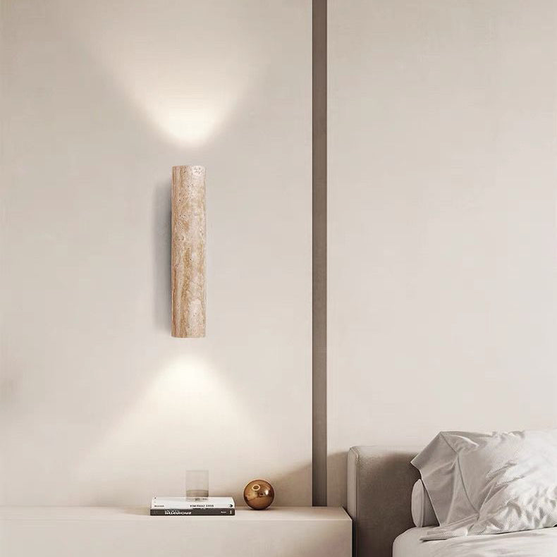 Luvikno | Nordivea Travertin Vegglampe | Skandinavisk Design | 2-Lys | Tre & Travertin