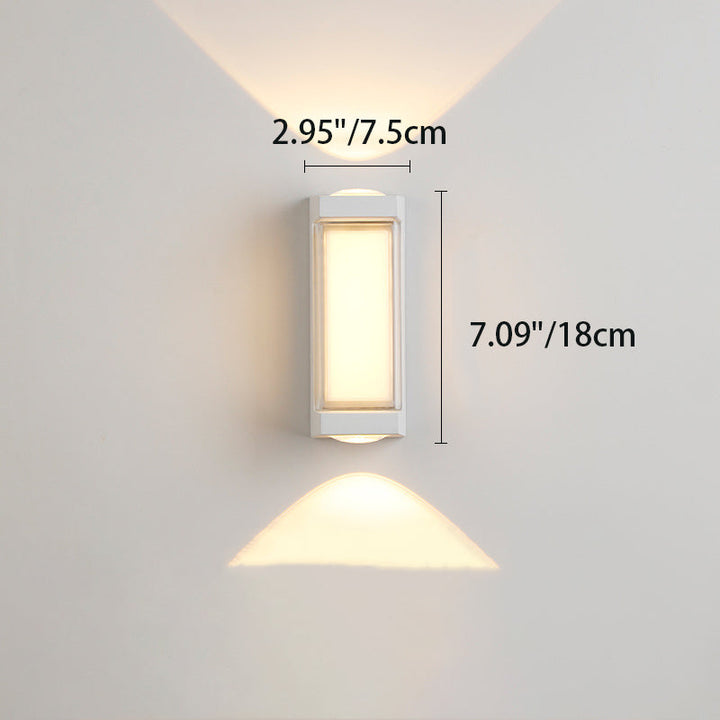 Moderne Enkelhet Rektangulær Rund Diamond PC Aluminium LED Vegglampe For Hage | Luvikno