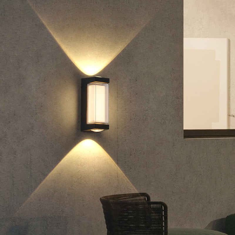Moderne Enkelhet Rektangulær Rund Diamond PC Aluminium LED Vegglampe For Hage | Luvikno