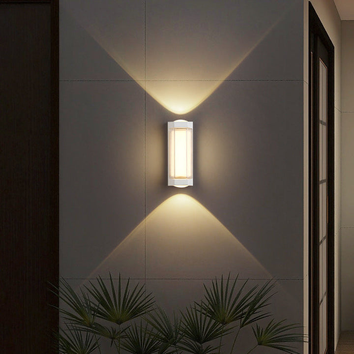 Moderne Enkelhet Rektangulær Rund Diamond PC Aluminium LED Vegglampe For Hage | Luvikno