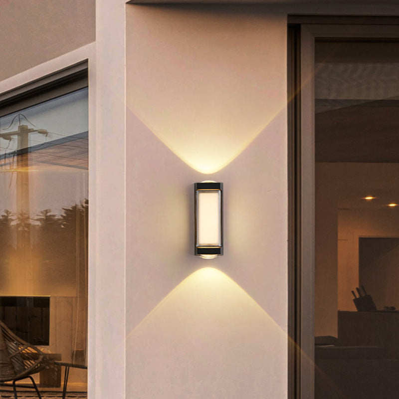 Moderne Enkelhet Rektangulær Rund Diamond PC Aluminium LED Vegglampe For Hage | Luvikno