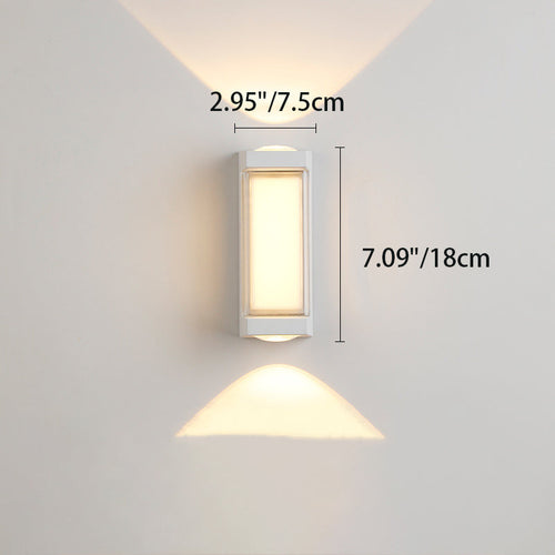 Moderne Enkelhet Rektangulær Rund Diamond PC Aluminium LED Vegglampe For Hage | Luvikno