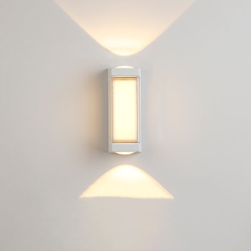 Moderne Enkelhet Rektangulær Rund Diamond PC Aluminium LED Vegglampe For Hage | Luvikno