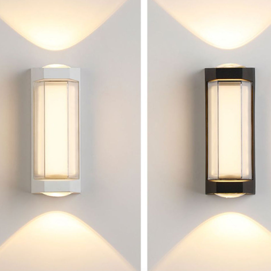 Moderne Enkelhet Rektangulær Rund Diamond PC Aluminium LED Vegglampe For Hage | Luvikno