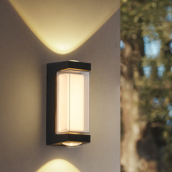 Moderne Enkelhet Rektangulær Rund Diamond PC Aluminium LED Vegglampe For Hage | Luvikno