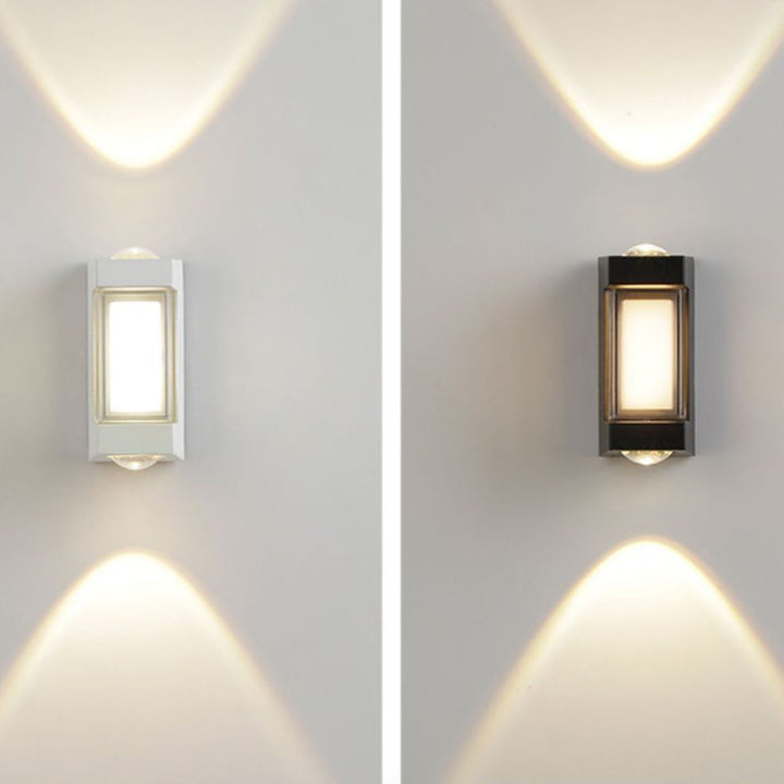Moderne Enkelhet Rektangulær Rund Diamond PC Aluminium LED Vegglampe For Hage | Luvikno