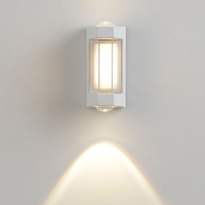 Moderne Enkelhet Rektangulær Rund Diamond PC Aluminium LED Vegglampe For Hage | Luvikno