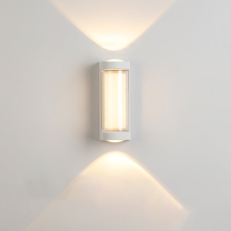Moderne Enkelhet Rektangulær Rund Diamond PC Aluminium LED Vegglampe For Hage | Luvikno
