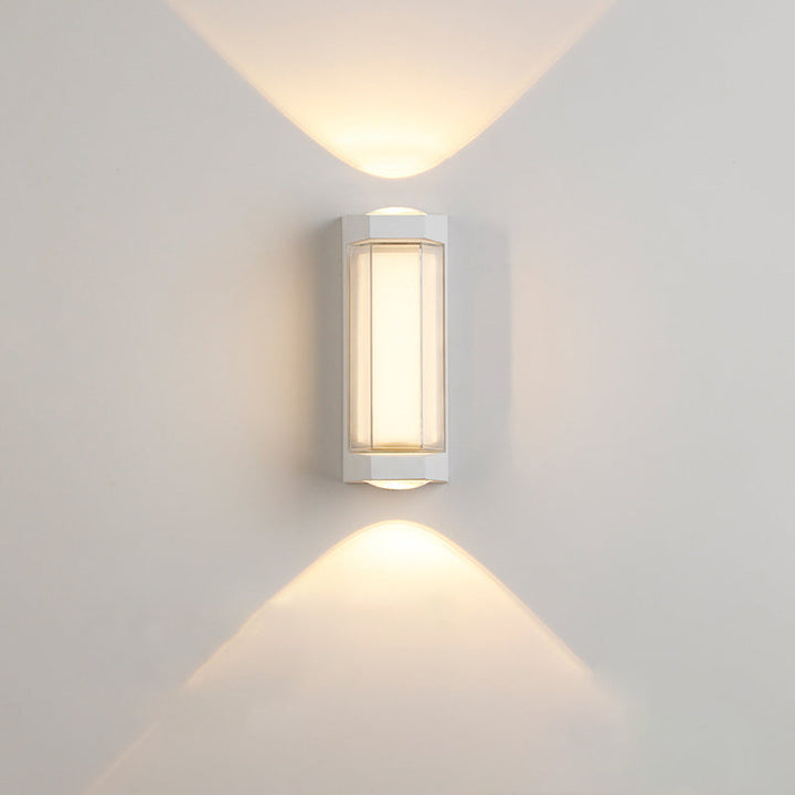 Moderne Enkelhet Rektangulær Rund Diamond PC Aluminium LED Vegglampe For Hage | Luvikno