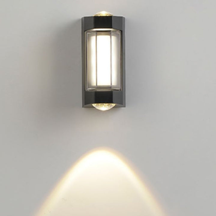 Moderne Enkelhet Rektangulær Rund Diamond PC Aluminium LED Vegglampe For Hage | Luvikno