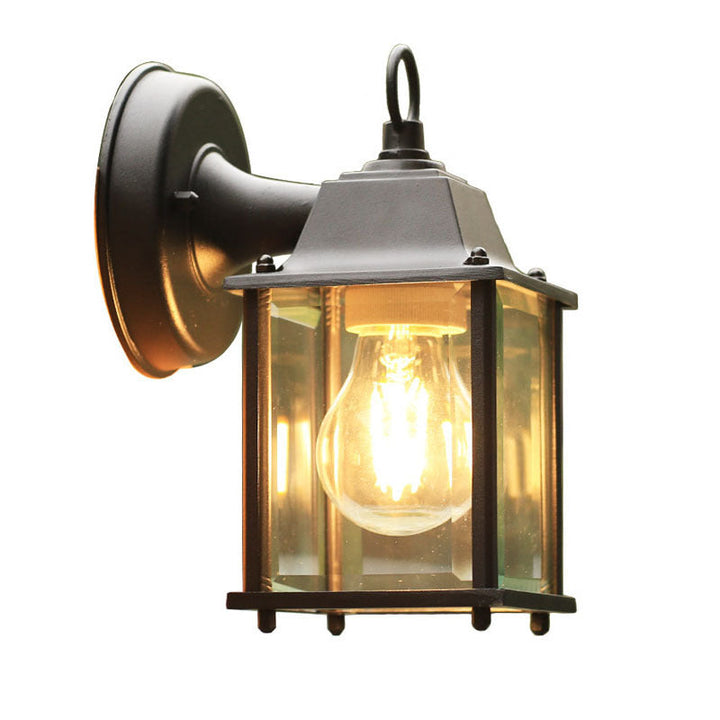 Moderne minimalistisk firkantet rektangulær rund glass aluminium 1-lampe vegglampe for hagen | Luvikno