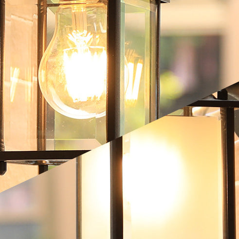 Moderne minimalistisk firkantet rektangulær rund glass aluminium 1-lampe vegglampe for hagen | Luvikno