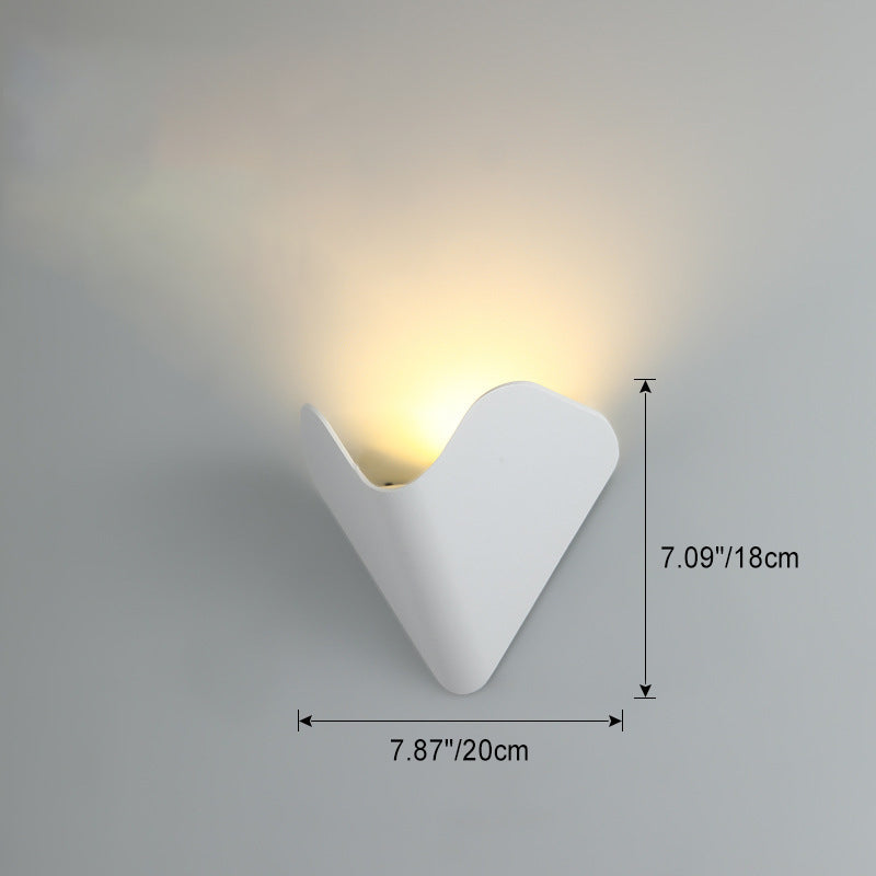 Moderne Minimalistisk Trekant Fuglerede Halv Sirkel Vanntett Aluminium LED Vegglampe For Utendørs Patio | Luvikno