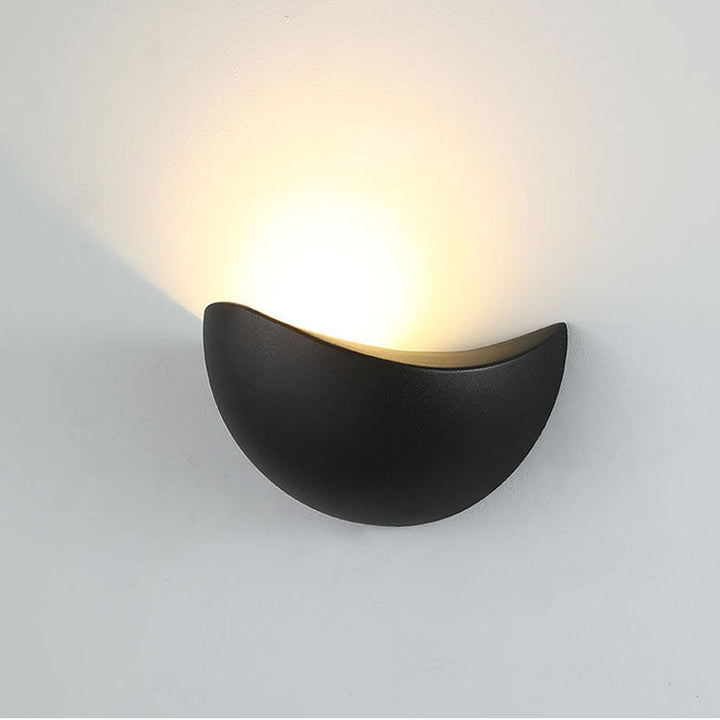 Moderne Minimalistisk Trekant Fuglerede Halv Sirkel Vanntett Aluminium LED Vegglampe For Utendørs Patio | Luvikno
