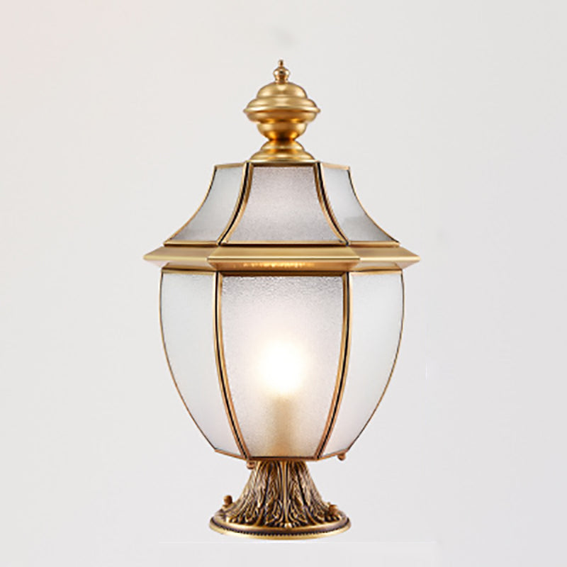 Moderne skandinavisk heksagonal klokke glass messing 1-lys utendørslampe for uteplass | Luvikno