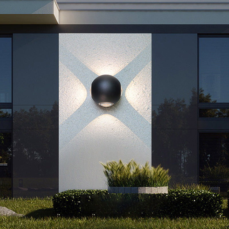 Moderne Minimalistisk Rund Kvadratisk Orb Linse Aluminium LED Vegglampe For Hage | Luvikno