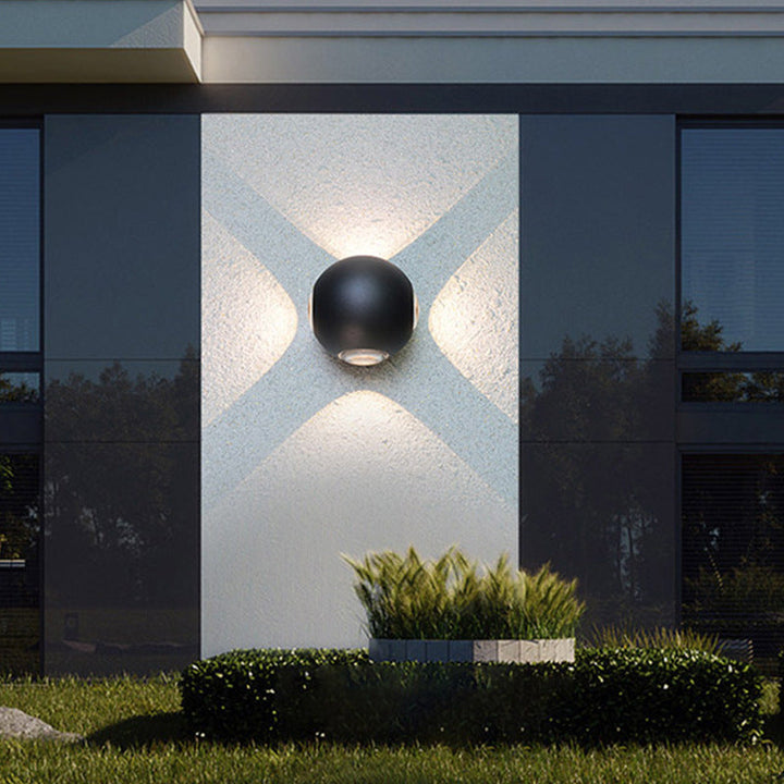 Moderne Minimalistisk Rund Kvadratisk Orb Linse Aluminium LED Vegglampe For Hage | Luvikno