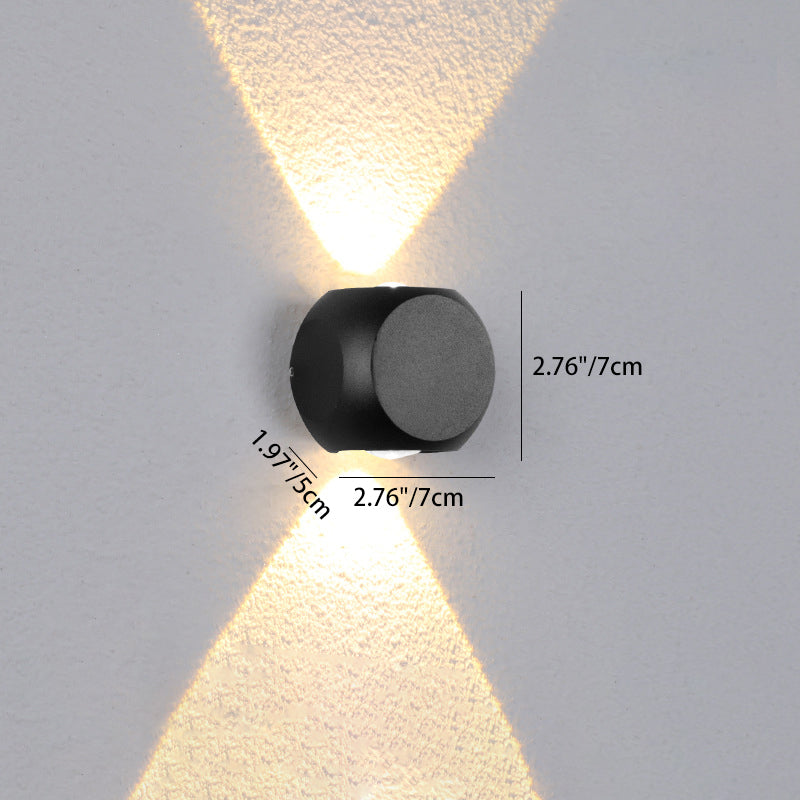 Moderne Minimalistisk Rund Kvadratisk Orb Linse Aluminium LED Vegglampe For Hage | Luvikno