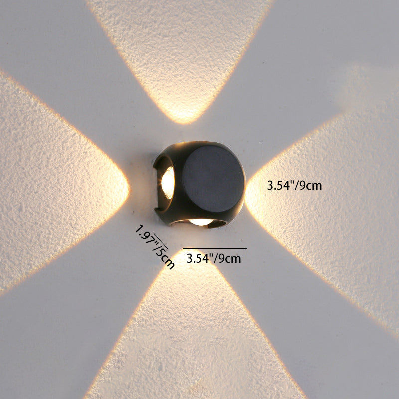 Moderne Minimalistisk Rund Kvadratisk Orb Linse Aluminium LED Vegglampe For Hage | Luvikno