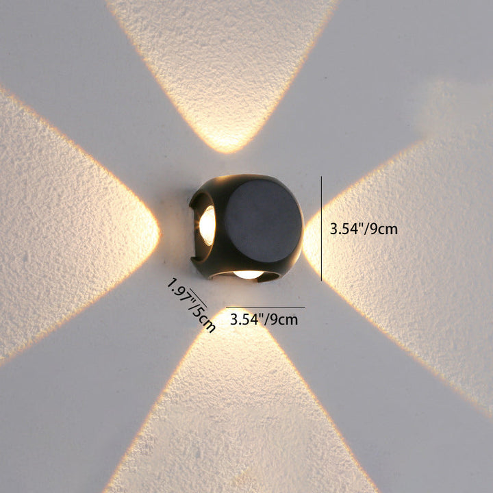 Moderne Minimalistisk Rund Kvadratisk Orb Linse Aluminium LED Vegglampe For Hage | Luvikno