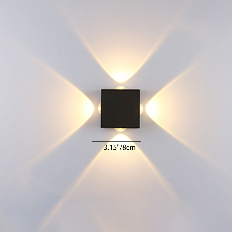 Moderne Minimalistisk Rund Kvadratisk Orb Linse Aluminium LED Vegglampe For Hage | Luvikno