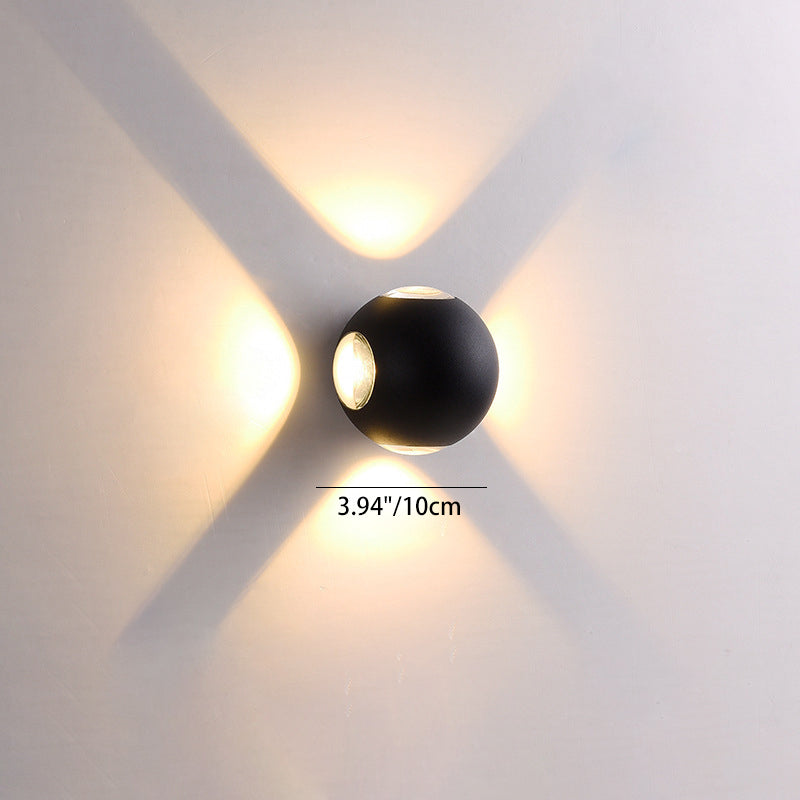 Moderne Minimalistisk Rund Kvadratisk Orb Linse Aluminium LED Vegglampe For Hage | Luvikno