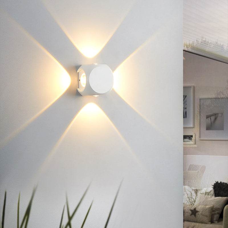 Moderne Minimalistisk Rund Kvadratisk Orb Linse Aluminium LED Vegglampe For Hage | Luvikno