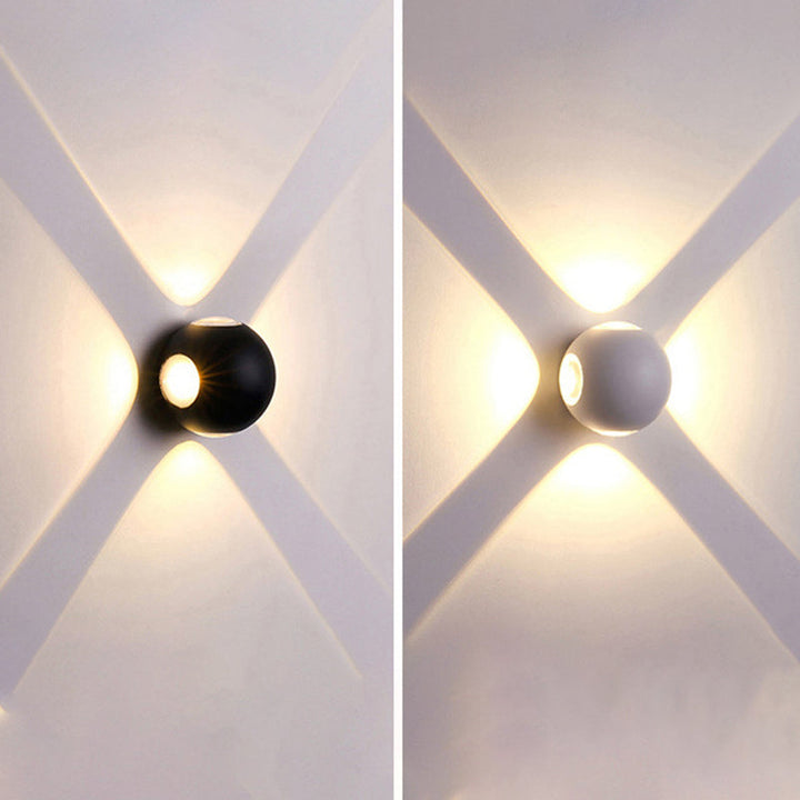 Moderne Minimalistisk Rund Kvadratisk Orb Linse Aluminium LED Vegglampe For Hage | Luvikno
