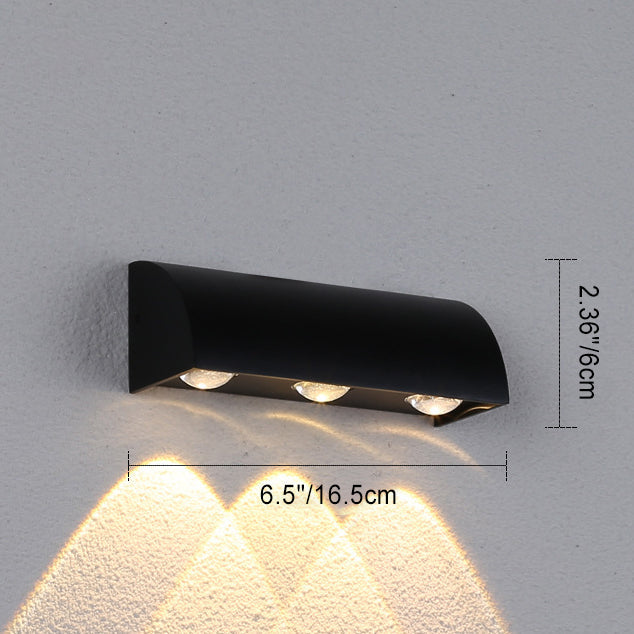 Moderne Enkelthet Vanntett Buet Sylinderformet Aluminium PC LED Vegglampe For Utendørs Terrasse | Luvikno