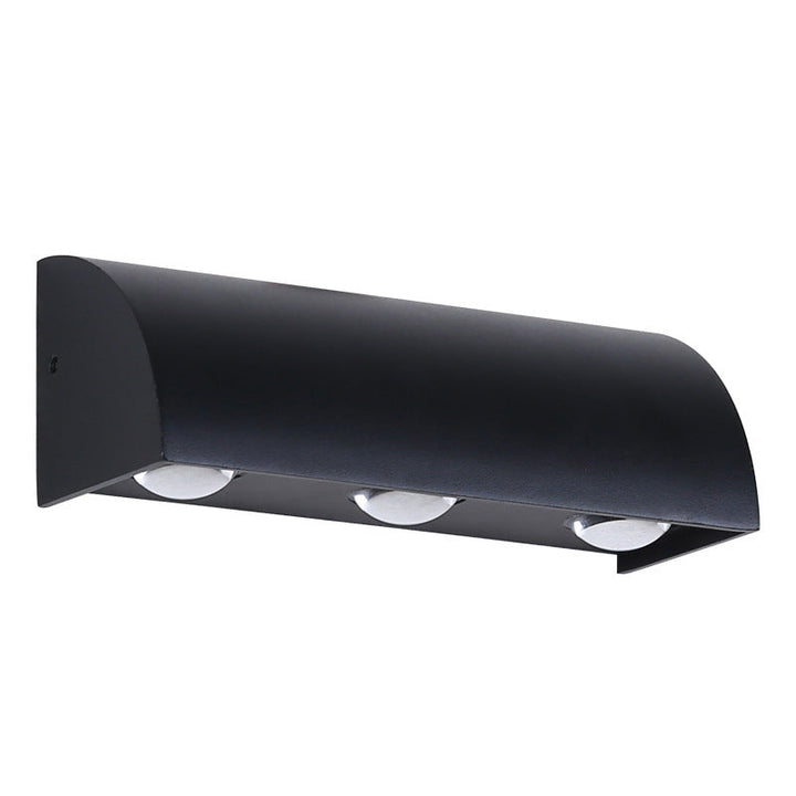 Moderne Enkelthet Vanntett Buet Sylinderformet Aluminium PC LED Vegglampe For Utendørs Terrasse | Luvikno