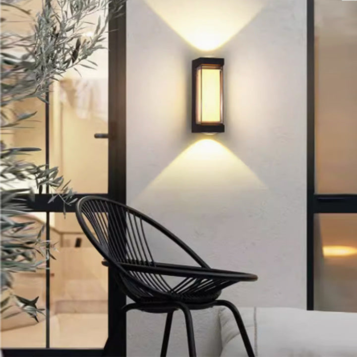 Moderne Enkelhet Vanntett Aluminium PC Sylinder Kuboid LED Vegglampe For Utendørs Patio | Luvikno