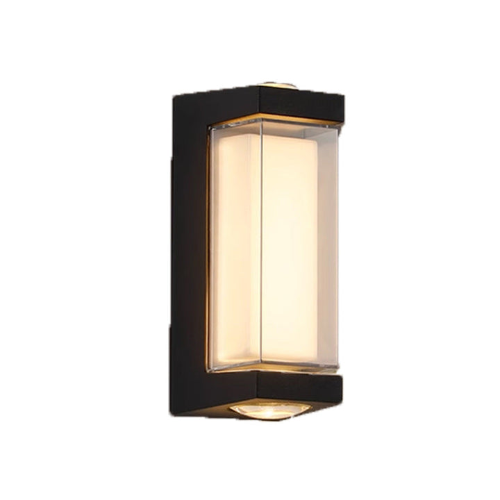 Moderne Enkelhet Vanntett Aluminium PC Sylinder Kuboid LED Vegglampe For Utendørs Patio | Luvikno