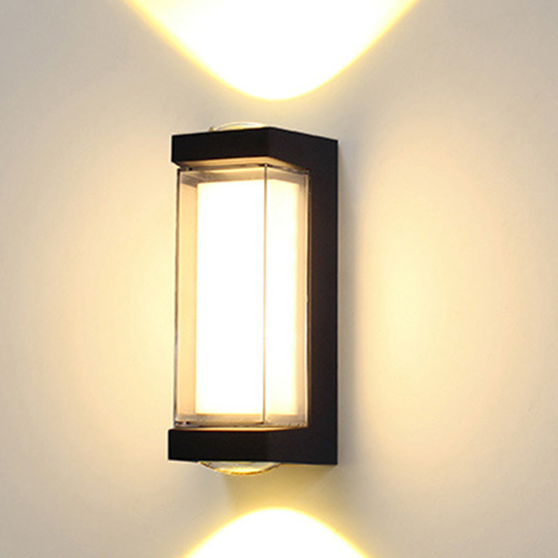 Moderne Enkelhet Vanntett Aluminium PC Sylinder Kuboid LED Vegglampe For Utendørs Patio | Luvikno
