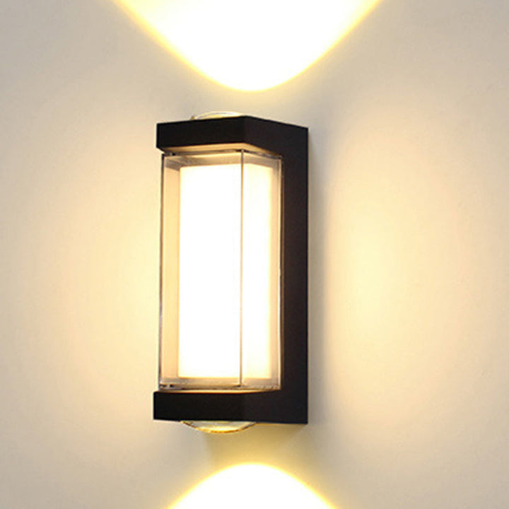 Moderne Enkelhet Vanntett Aluminium PC Sylinder Kuboid LED Vegglampe For Utendørs Patio | Luvikno