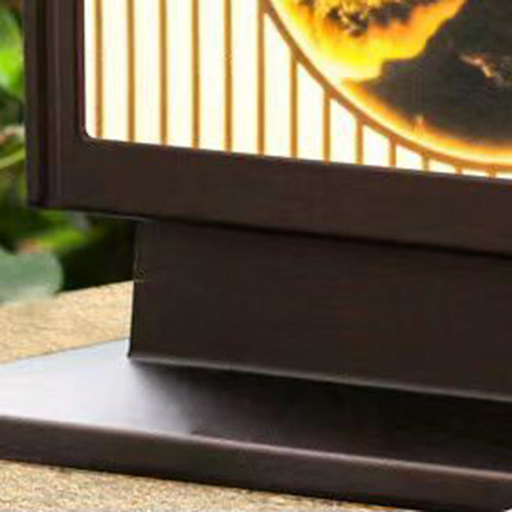 Tradisjonell kinesisk solfanger vanntett aluminium PC-glass furu tre kvadratisk sylinder LED landskapsbelysning utendørs lys for utendørs terrasse | Luvikno