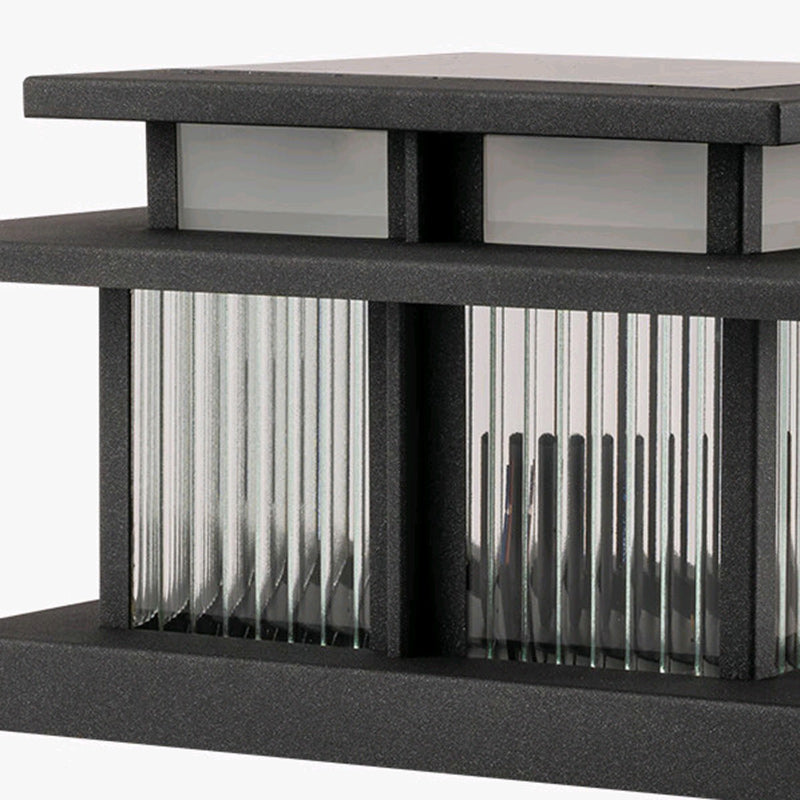 Moderne Minimalistisk Solvannsikker Firkantet Sylinder Aluminiumlegering Glass LED Landskapsbelysning Utendørs Lys For Utendørs Patio | Luvikno