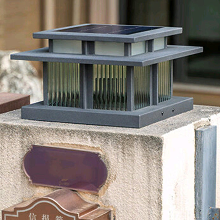 Moderne Minimalistisk Solvannsikker Firkantet Sylinder Aluminiumlegering Glass LED Landskapsbelysning Utendørs Lys For Utendørs Patio | Luvikno