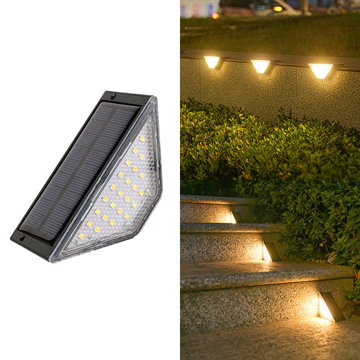 Moderne Enkelhet Sol Vannavstøtende ABS PS Triangel LED Landskapsbelysning Utendørs Lys For Utendørs Terrasse | Luvikno
